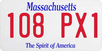 MA license plate 108PX1
