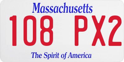 MA license plate 108PX2