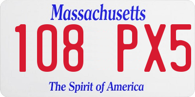 MA license plate 108PX5
