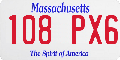 MA license plate 108PX6