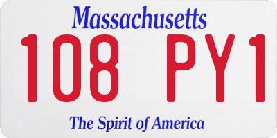MA license plate 108PY1