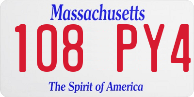 MA license plate 108PY4