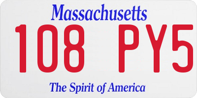MA license plate 108PY5