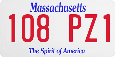 MA license plate 108PZ1