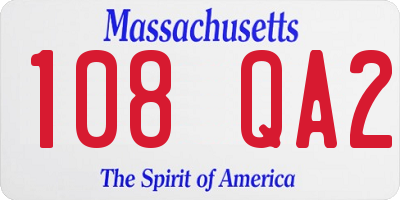 MA license plate 108QA2