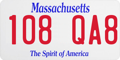 MA license plate 108QA8