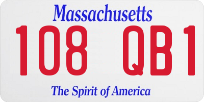MA license plate 108QB1