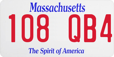 MA license plate 108QB4