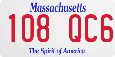 MA license plate 108QC6