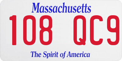 MA license plate 108QC9