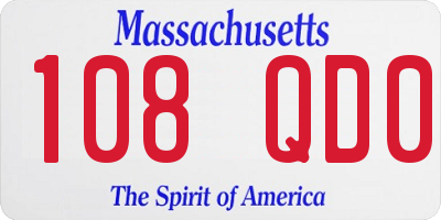 MA license plate 108QD0