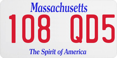 MA license plate 108QD5