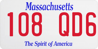 MA license plate 108QD6