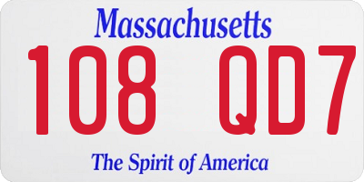 MA license plate 108QD7