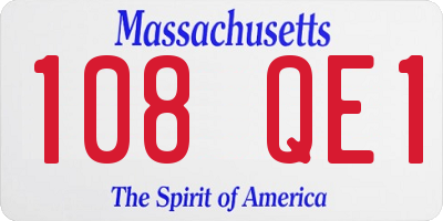 MA license plate 108QE1