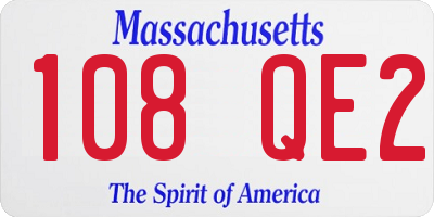 MA license plate 108QE2