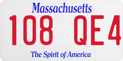MA license plate 108QE4