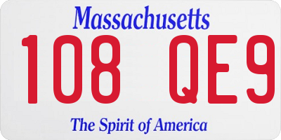 MA license plate 108QE9