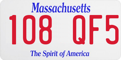 MA license plate 108QF5