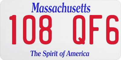 MA license plate 108QF6
