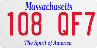 MA license plate 108QF7