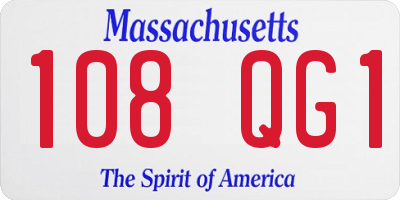 MA license plate 108QG1