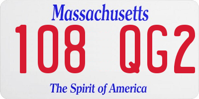 MA license plate 108QG2