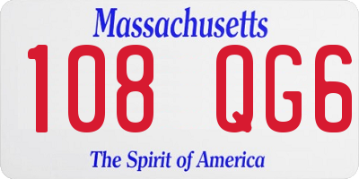 MA license plate 108QG6