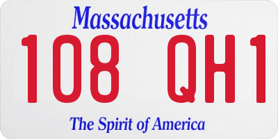 MA license plate 108QH1