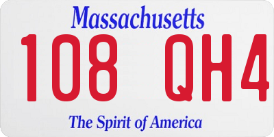 MA license plate 108QH4