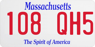 MA license plate 108QH5