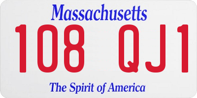 MA license plate 108QJ1