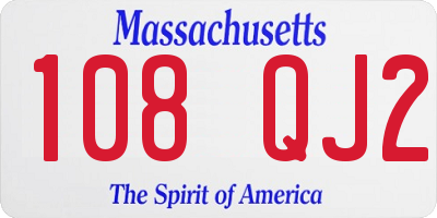 MA license plate 108QJ2