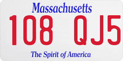 MA license plate 108QJ5
