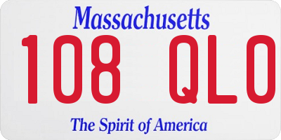 MA license plate 108QL0