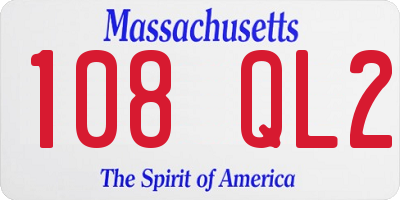 MA license plate 108QL2
