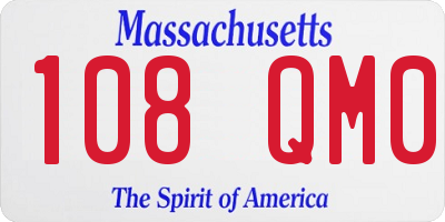 MA license plate 108QM0
