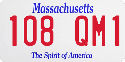 MA license plate 108QM1