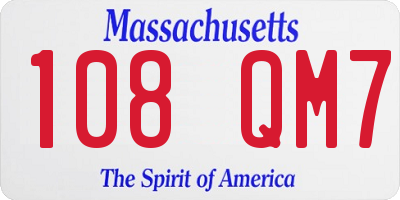 MA license plate 108QM7