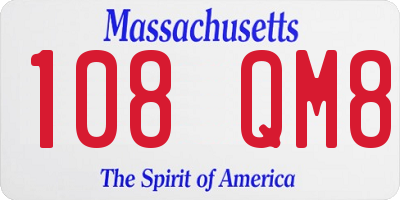MA license plate 108QM8