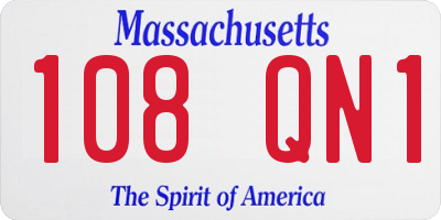 MA license plate 108QN1