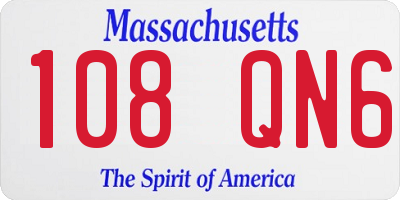 MA license plate 108QN6