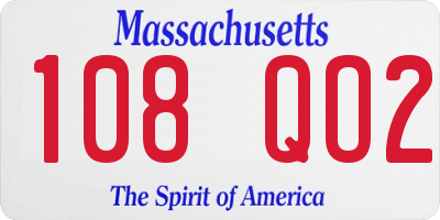 MA license plate 108QO2