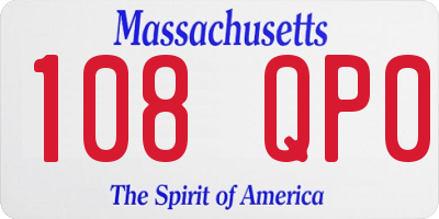 MA license plate 108QP0