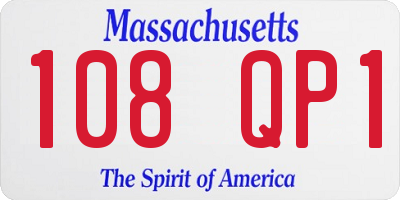 MA license plate 108QP1