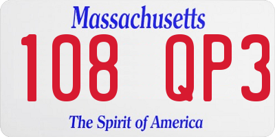MA license plate 108QP3