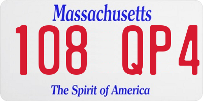 MA license plate 108QP4