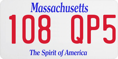 MA license plate 108QP5