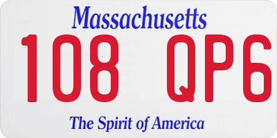 MA license plate 108QP6