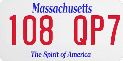 MA license plate 108QP7
